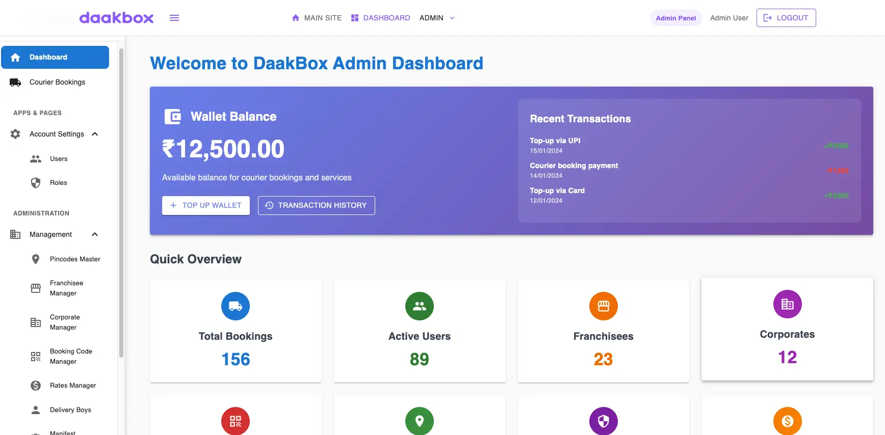 DaakBox Courier Management